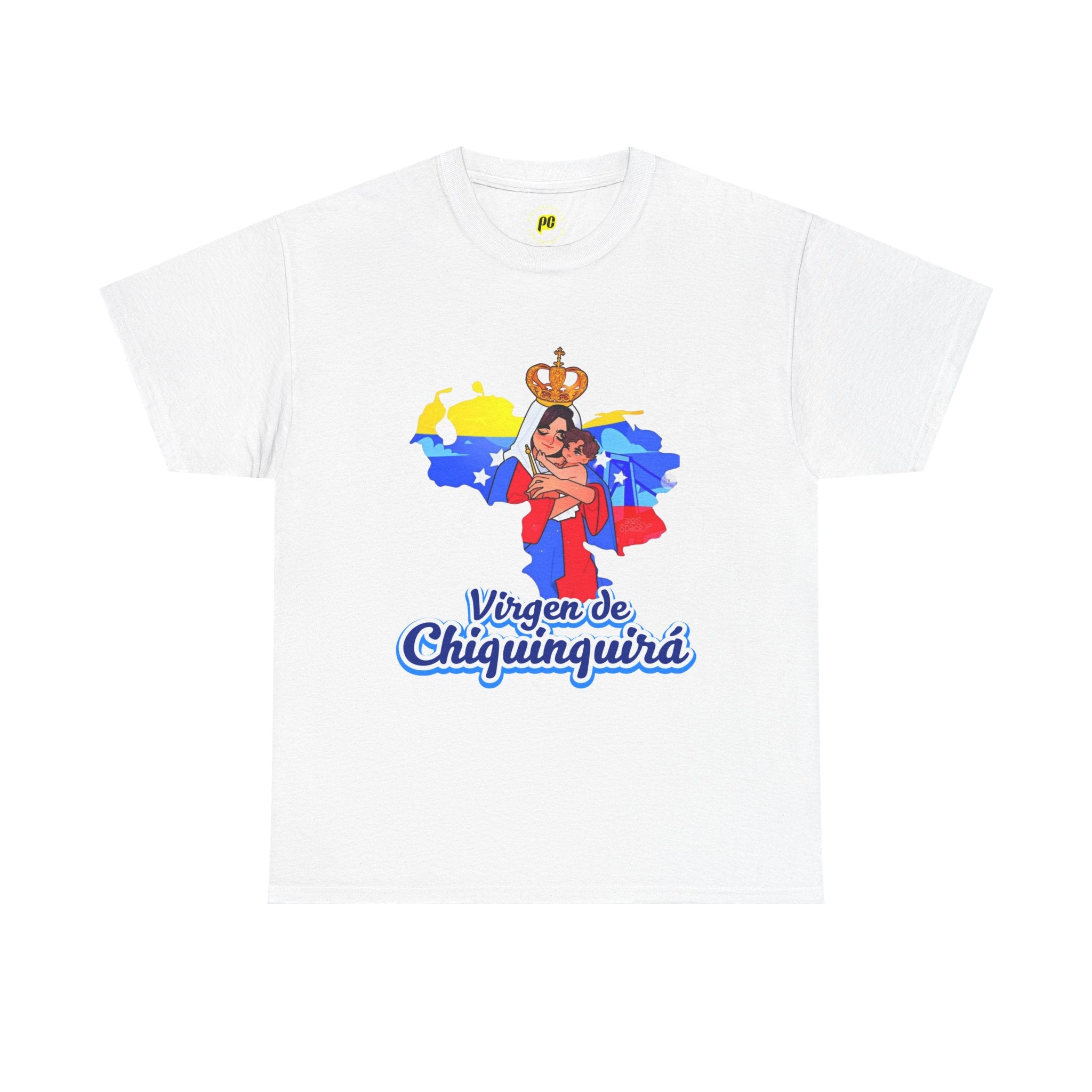 Virgen de Chiquinquirá T-Shirt — Marian Devotion Tee with Venezuelan Flag Art