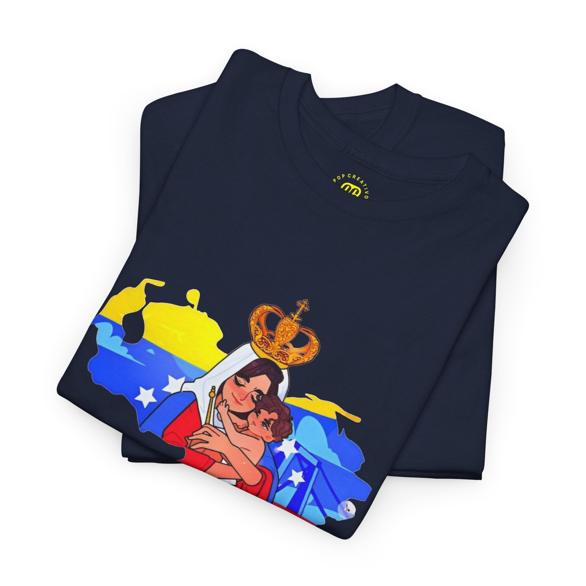 Virgen de Chiquinquirá T-Shirt — Marian Devotion Tee with Venezuelan Flag Art
