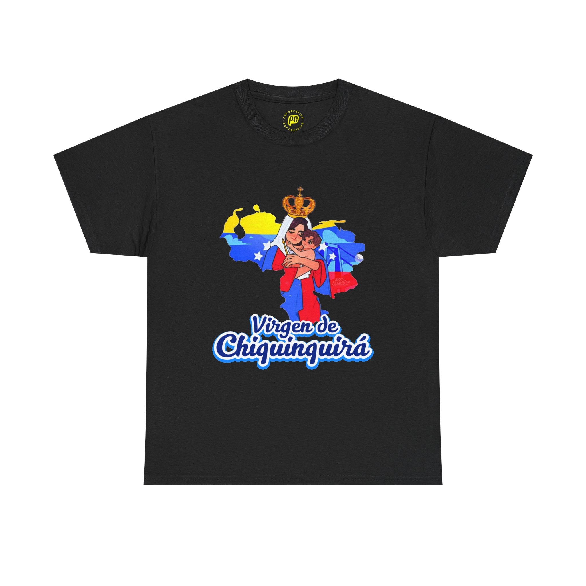 Virgen de Chiquinquirá T-Shirt — Marian Devotion Tee with Venezuelan Flag Art