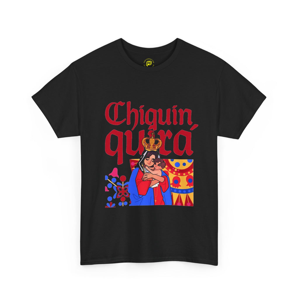 Chinita Virgen de Chiquinquirá Graphic Tee — Latinx Mother & Child Illustration Shirt