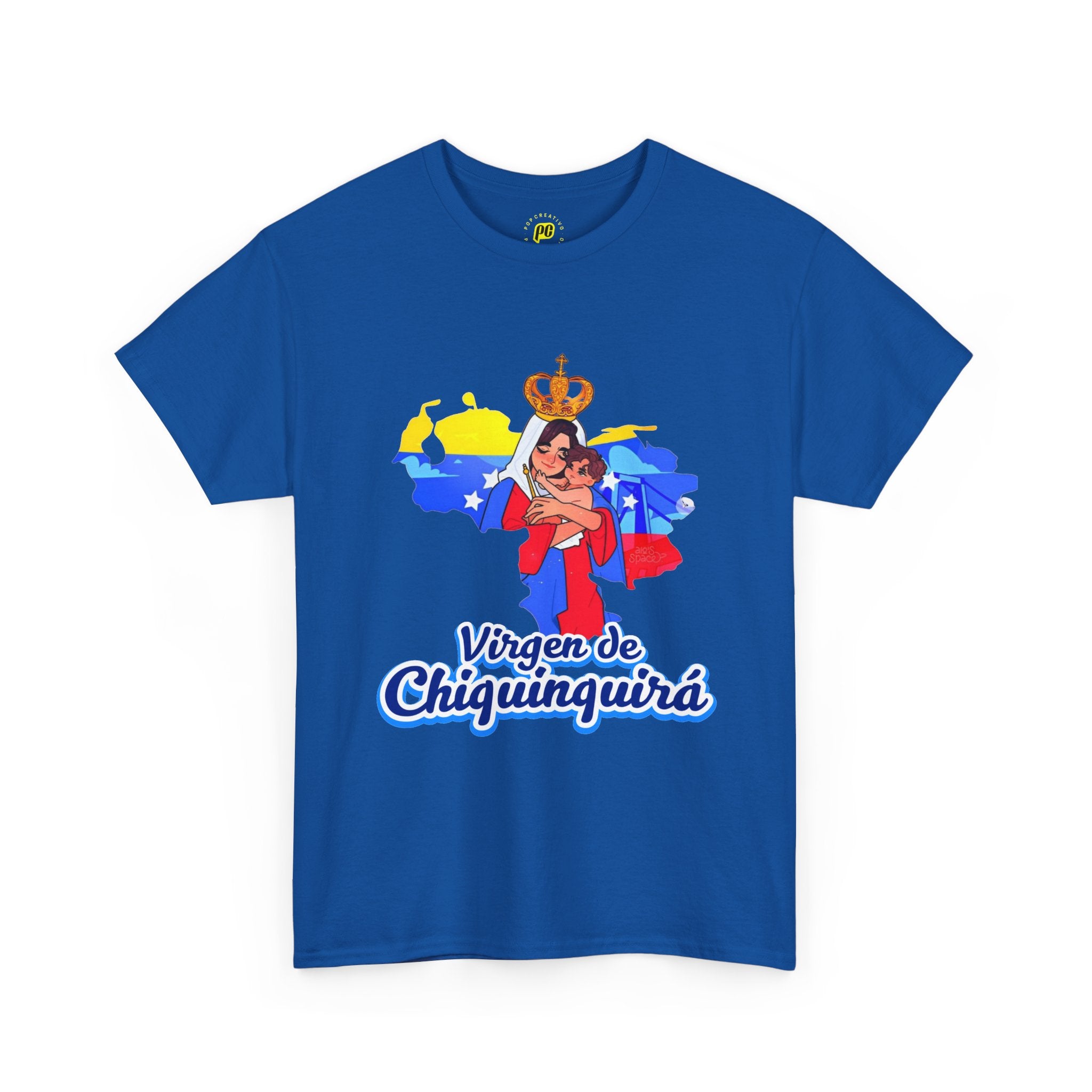 Virgen de Chiquinquirá T-Shirt — Marian Devotion Tee with Venezuelan Flag Art