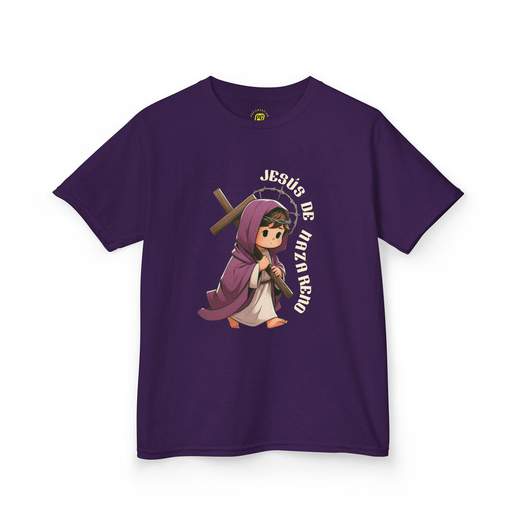 Kids Saint Carrying Cross T‑Shirt — Cute Religious Faith Tee for Children