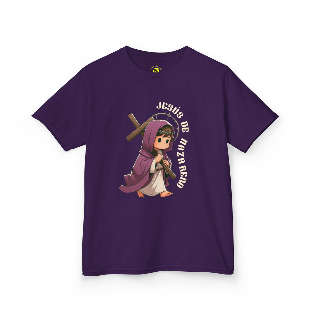 Kids Saint Carrying Cross T‑Shirt — Cute Religious Faith Tee for Children