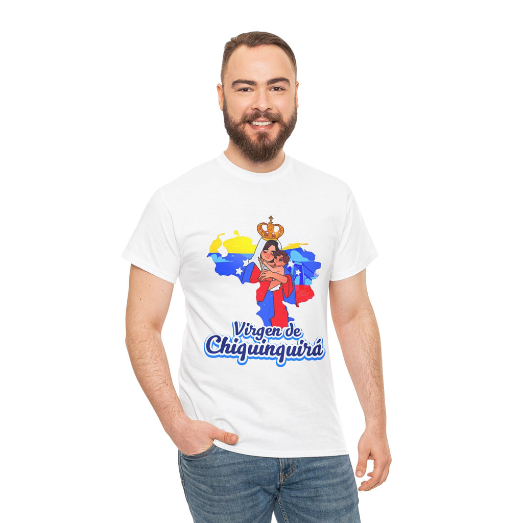 Virgen de Chiquinquirá T-Shirt — Marian Devotion Tee with Venezuelan Flag Art