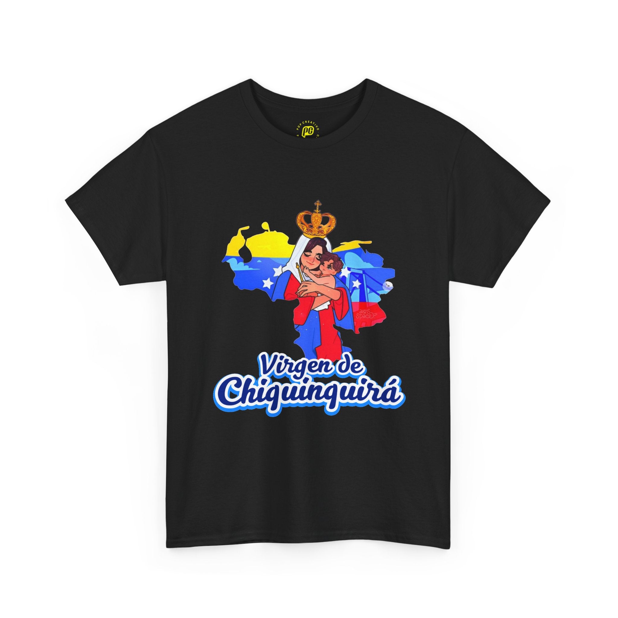 Virgen de Chiquinquirá T-Shirt — Marian Devotion Tee with Venezuelan Flag Art
