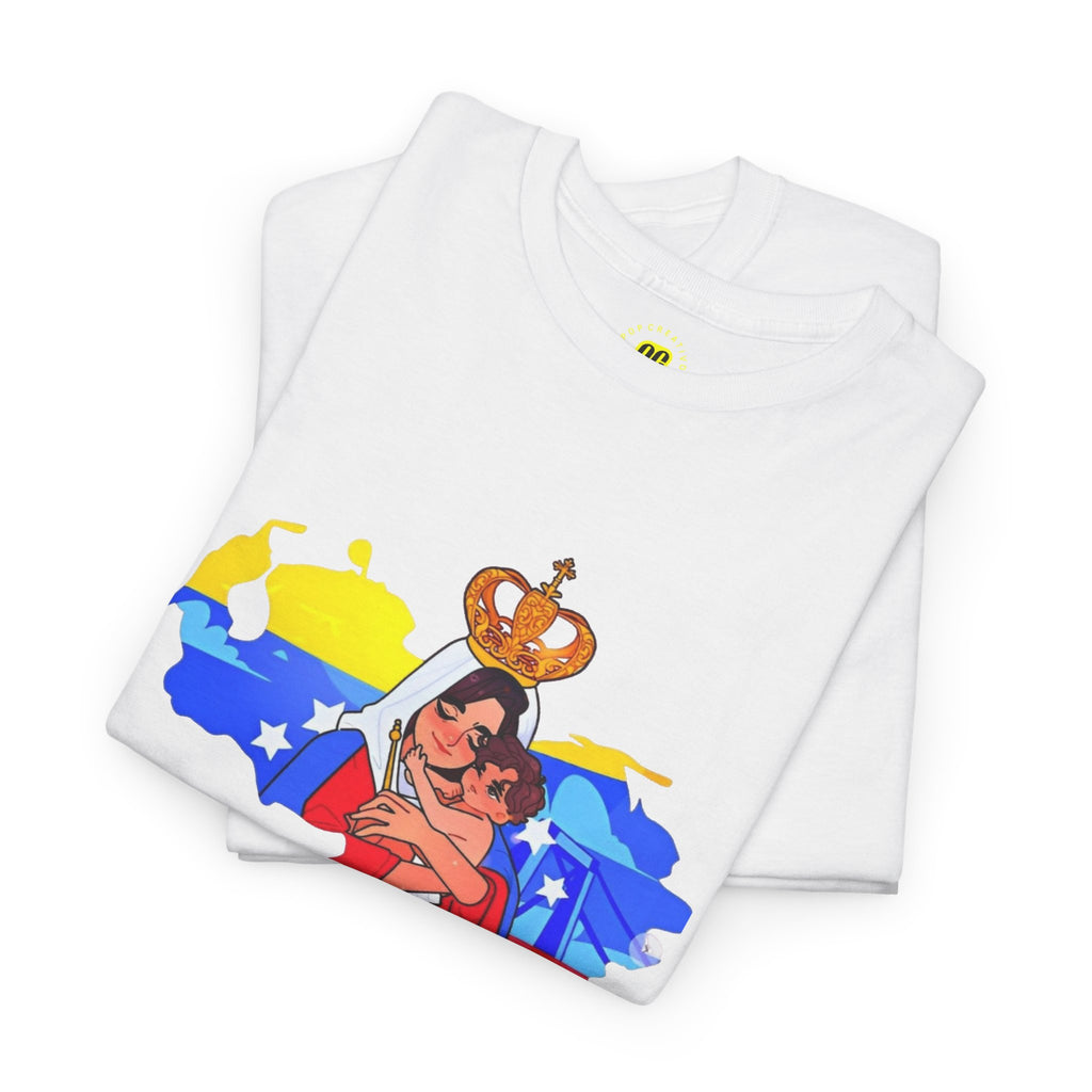 Virgen de Chiquinquirá T-Shirt — Marian Devotion Tee with Venezuelan Flag Art
