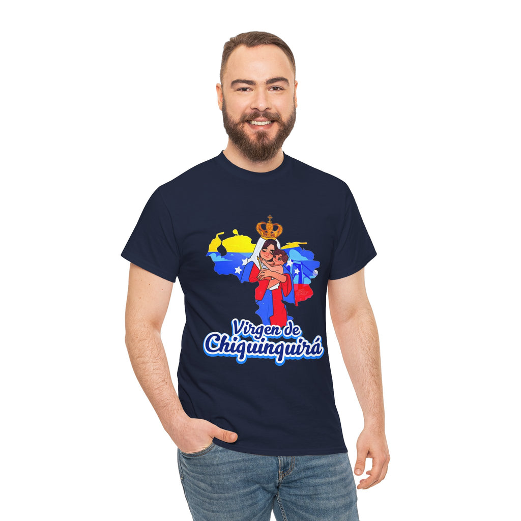 Virgen de Chiquinquirá T-Shirt — Marian Devotion Tee with Venezuelan Flag Art