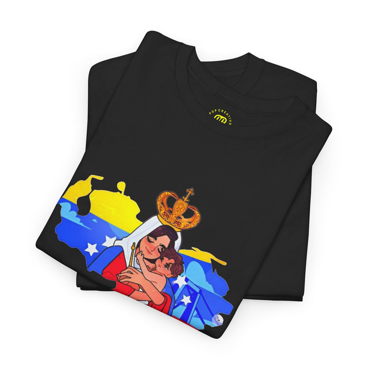 Virgen de Chiquinquirá T-Shirt — Marian Devotion Tee with Venezuelan Flag Art