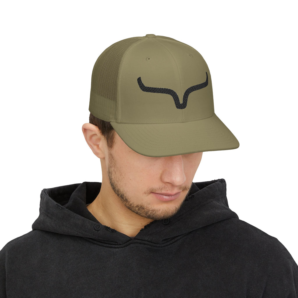 Trucker Cap — Rustic Longhorn Logo Snapback