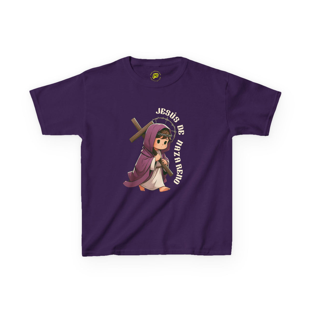 Kids Saint Carrying Cross T‑Shirt — Cute Religious Faith Tee for Children