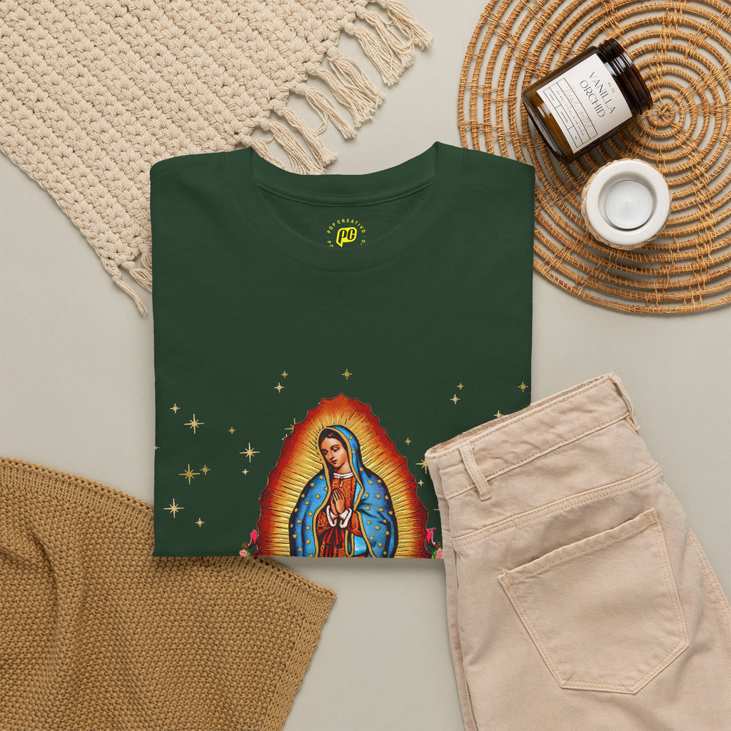 Virgin of Guadalupe T-Shirt — Nuestra Señora de Guadalupe Floral Devotional Tee