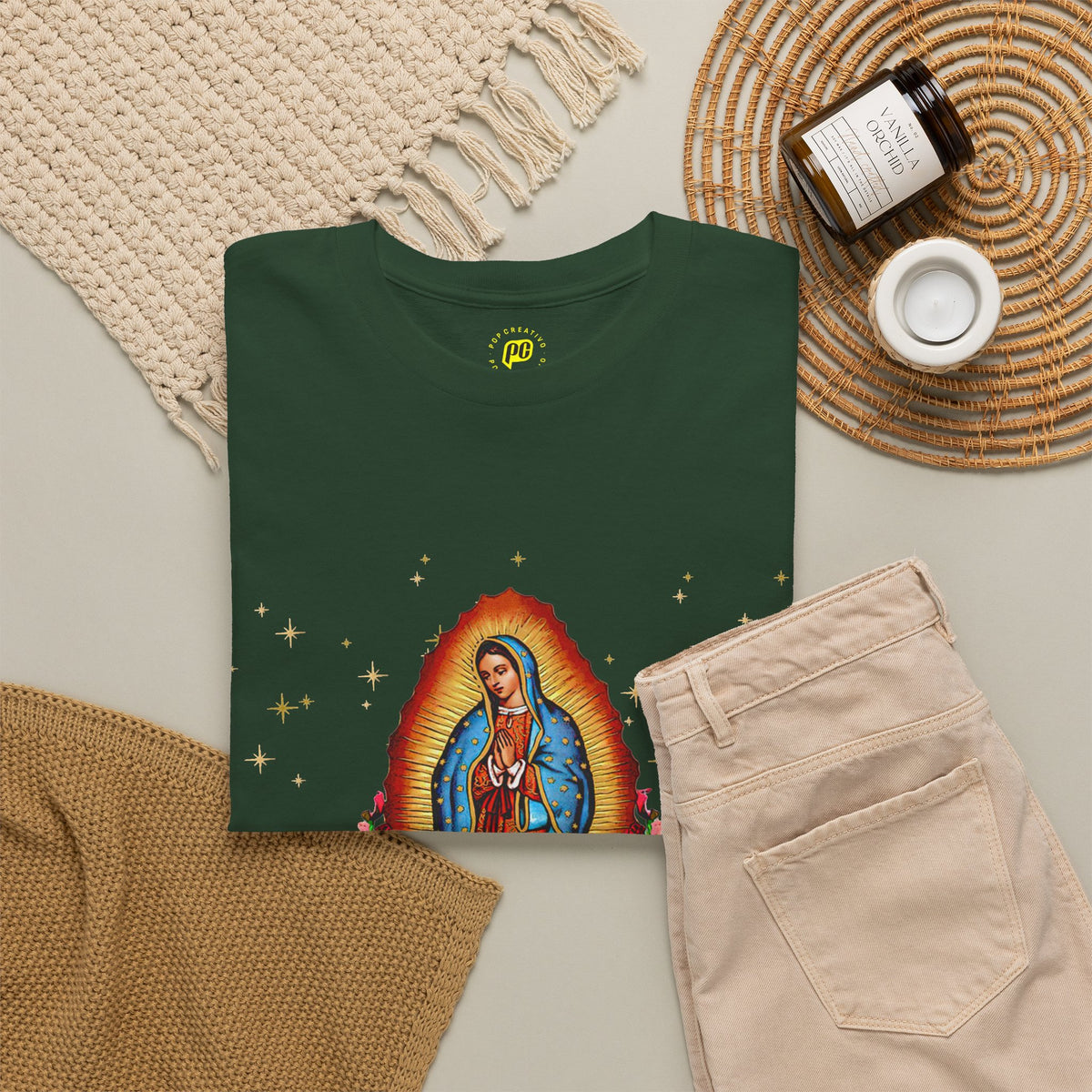 Virgin of Guadalupe T-Shirt — Nuestra Señora de Guadalupe Floral Devotional Tee