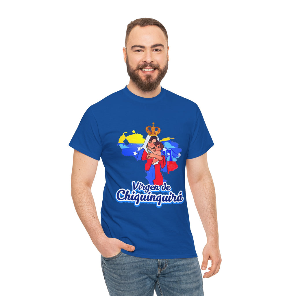 Virgen de Chiquinquirá T-Shirt — Marian Devotion Tee with Venezuelan Flag Art