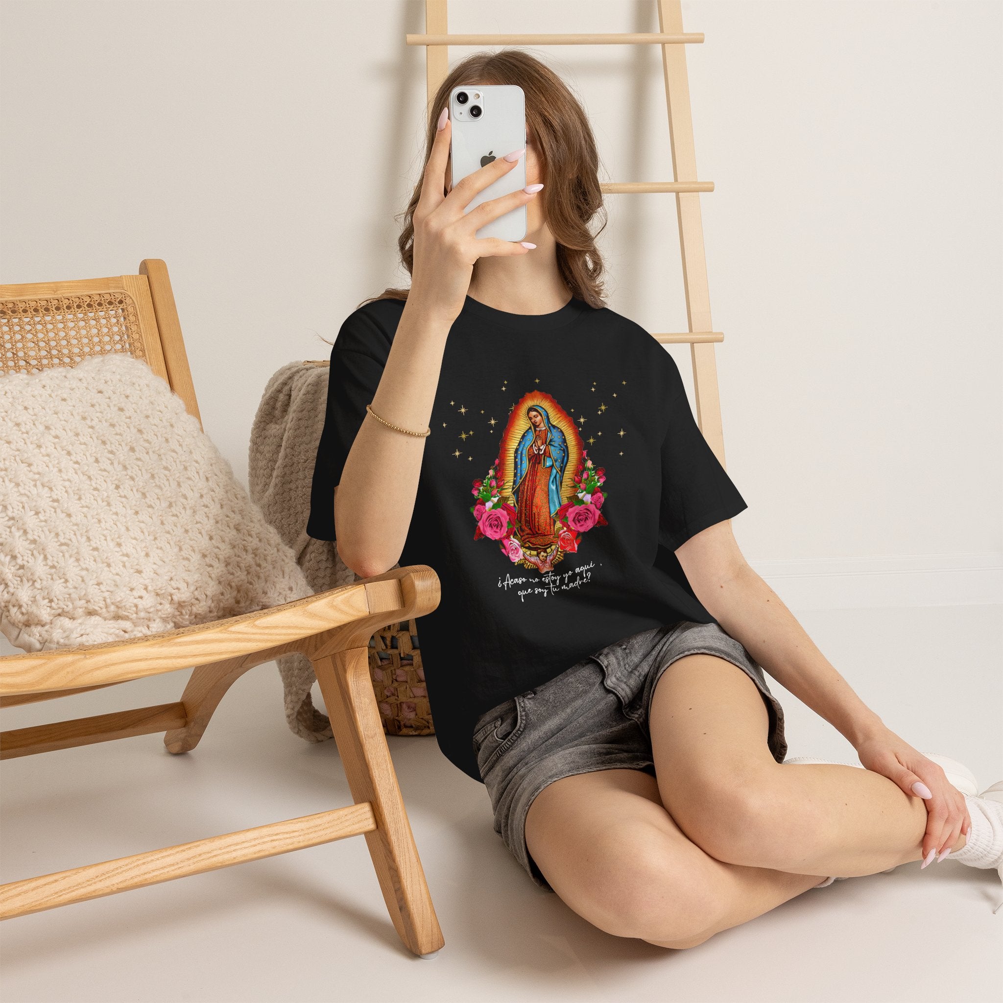 Virgin of Guadalupe T-Shirt — Nuestra Señora de Guadalupe Floral Devotional Tee