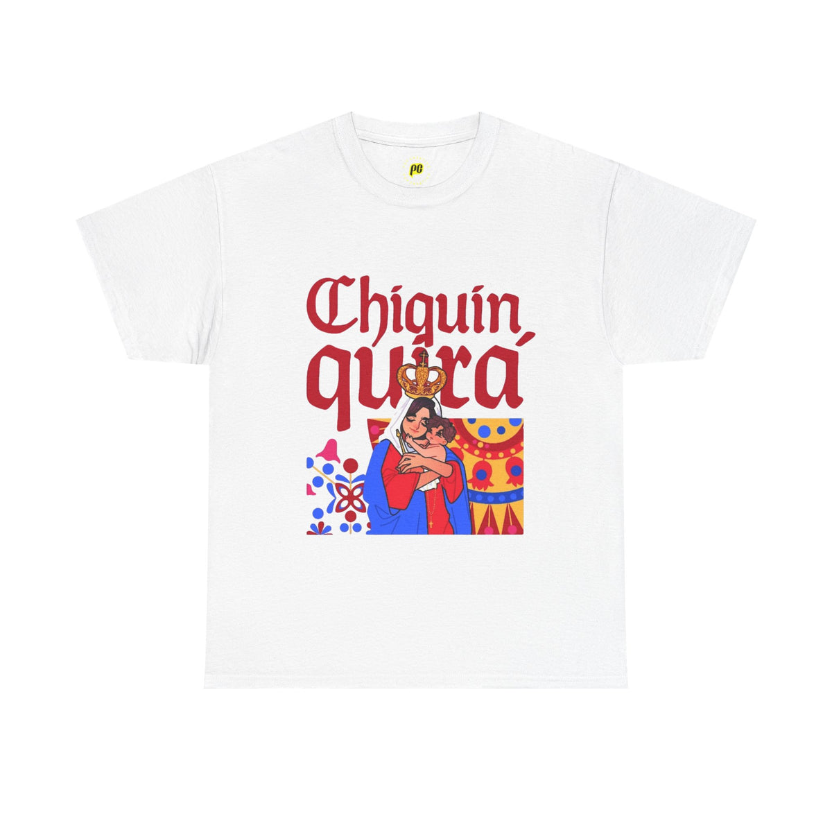 Chinita Virgen de Chiquinquirá Graphic Tee — Latinx Mother & Child Illustration Shirt