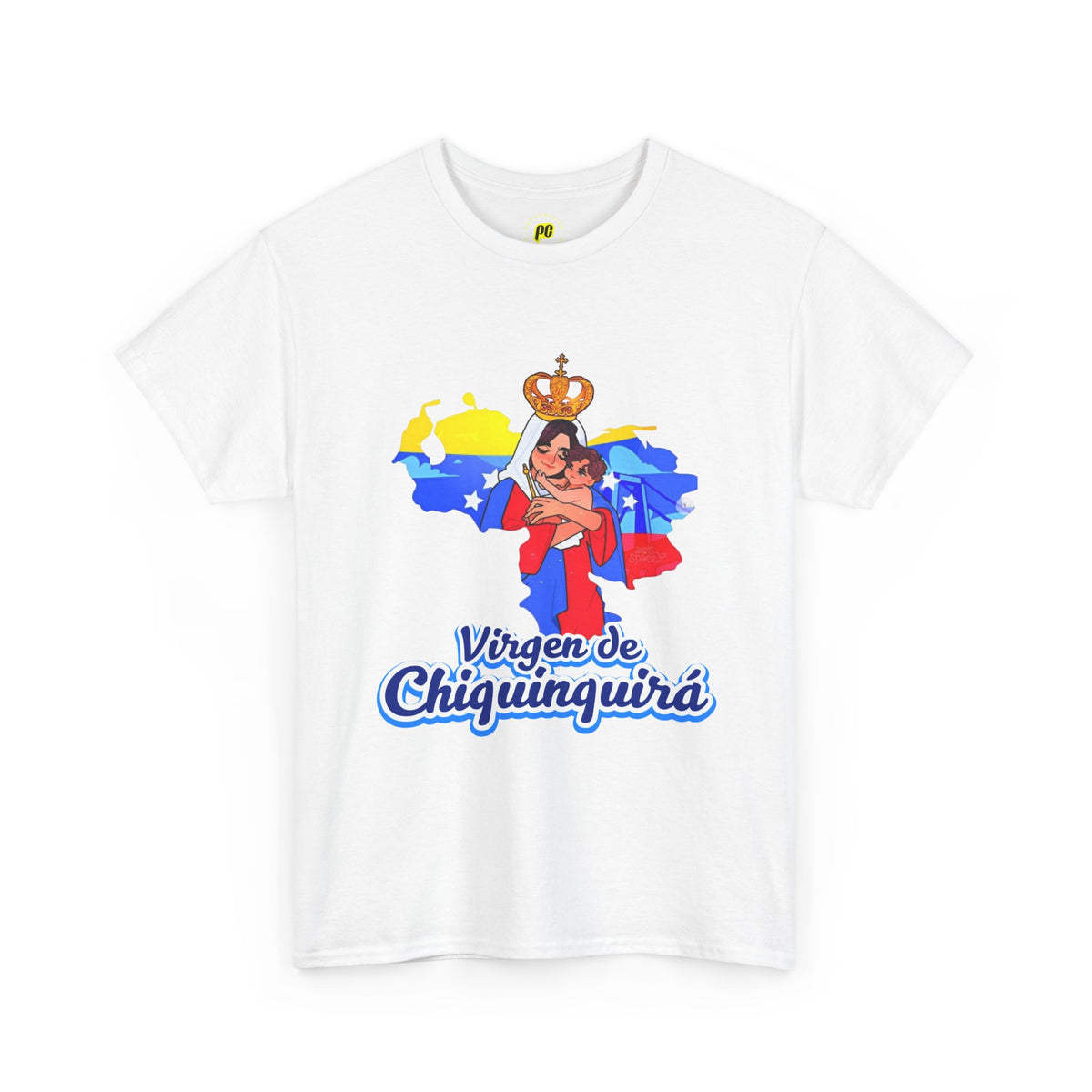 Virgen de Chiquinquirá T-Shirt — Marian Devotion Tee with Venezuelan Flag Art