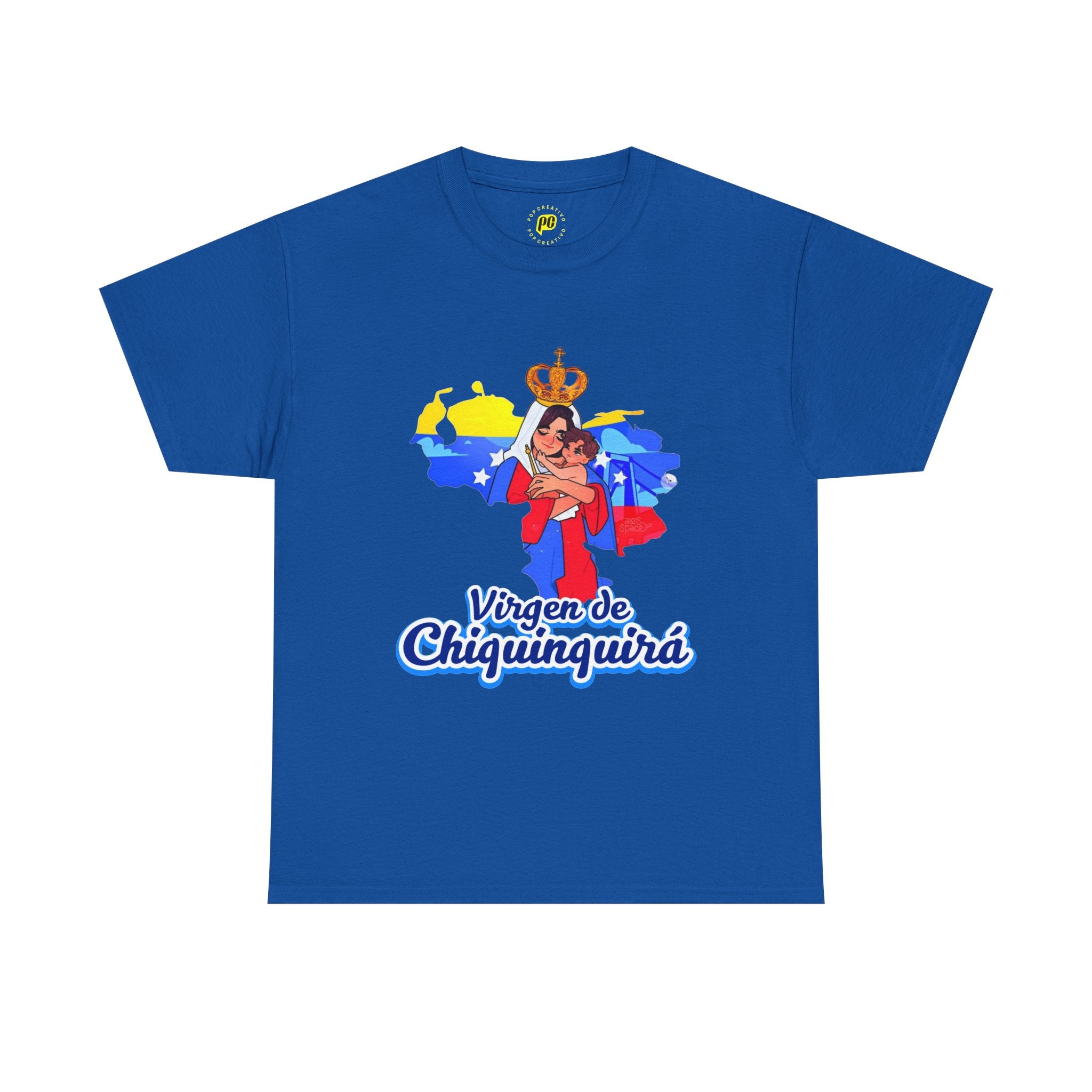 Virgen de Chiquinquirá T-Shirt — Marian Devotion Tee with Venezuelan Flag Art