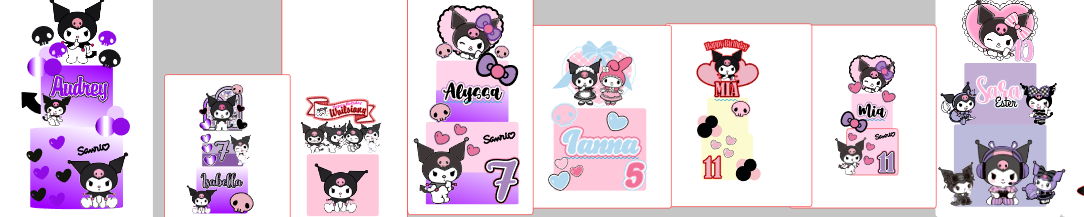 Pack de Caketoppers Motivo Kuromi